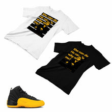 Load image into Gallery viewer, Jordan 12 University Gold Matching Custom Designed T shirt JD 12-17-11 - JD12-17-11