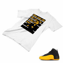 Load image into Gallery viewer, Jordan 12 University Gold Matching Custom Designed T shirt JD 12-17-11 - JD12-17-11a