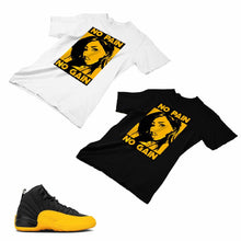 Load image into Gallery viewer, Jordan 12 University Gold Matching Custom Designed T shirt JD 12-17-4 - JD12-17-4