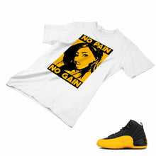 Load image into Gallery viewer, Jordan 12 University Gold Matching Custom Designed T shirt JD 12-17-4 - JD12-17-4a