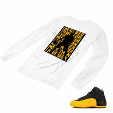 Load image into Gallery viewer, Jordan 12 University Gold Matching Custom Designed Long Sleeve T shirt JD 12-17-10 - JD12-17-L-10a