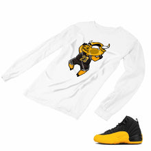 Load image into Gallery viewer, Jordan 12 University Gold Matching Custom Designed Long Sleeve T shirt JD 12-17-15 - JD12-17-L-15a