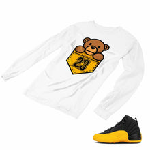 Load image into Gallery viewer, Jordan 12 University Gold Matching Custom Designed Long Sleeve T shirt JD 12-17-18 - JD12-17-L-18a