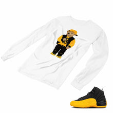 Load image into Gallery viewer, Jordan 12 University Gold Matching Custom Designed Long Sleeve T shirt JD 12-17-19 - JD12-17-L-19a