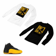 Load image into Gallery viewer, Jordan 12 University Gold Matching Custom Designed Long Sleeve T shirt JD 12-17-1 - JD12-17-L-1