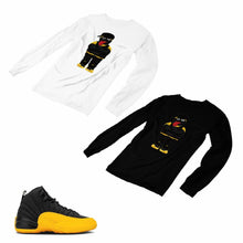 Load image into Gallery viewer, Jordan 12 University Gold Matching Custom Designed Long Sleeve T shirt JD 12-17-21 - JD12-17-L-21