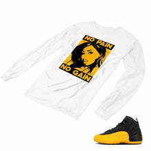 Load image into Gallery viewer, Jordan 12 University Gold Matching Custom Designed Long Sleeve T shirt JD 12-17-4 - JD12-17-L-4a