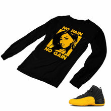 Load image into Gallery viewer, Jordan 12 University Gold Matching Custom Designed Long Sleeve T shirt JD 12-17-4 - JD12-17-L-4b