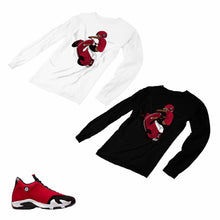Load image into Gallery viewer, Jordan 14 Retro Gym Red Matching Custom Long Sleeve T shirt JD 14-7-10 - JD14-7-L-10