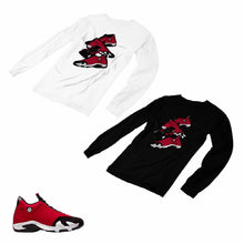 Load image into Gallery viewer, Jordan 14 Retro Gym Red Matching Custom Long Sleeve T shirt JD 14-7-8 - JD14-7-L-8