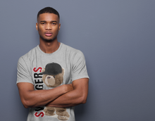 Load image into Gallery viewer, Bear Swaggers T-Shirt - Air Jordan 1 Smoke Grey - air-jordan-1-smoke-grey-og-retro-sneaker-match-tees-bear-swagger-heather-grey-shirt-3