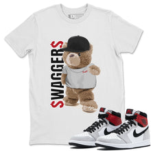 Load image into Gallery viewer, Bear Swaggers T-Shirt - Air Jordan 1 Smoke Grey - air-jordan-1-smoke-grey-og-retro-sneaker-match-tees-bear-swagger-white-shirt