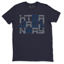 Load image into Gallery viewer, Extra Ordinary T-Shirt - Air Jordan 13 Flint - air-jordan-13-flint-grey-matching-t-shirt-extra-ordinary-navy-tee-2_88cbd432-3442-4eb8-909f-748b116315d6