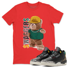 Load image into Gallery viewer, Bear Swaggers T-Shirt - Air Jordan 3 Animal Instinct 2.0 - air-jordan-3-animal-instinct-2-0-matching-t-shirt-bear-swaggers-red-tee