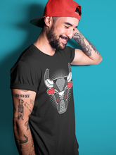 Load image into Gallery viewer, Bull Head Black T-Shirt - Air Jordan 3 Black Cement - air-jordan-3-retro-se-og-black-cement-shoe-match-tee-bull-head-black-t-shirt-3