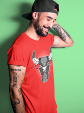 Load image into Gallery viewer, Bull Head Red T-Shirt - Air Jordan 3 Black Cement - air-jordan-3-retro-se-og-black-cement-shoe-match-tee-bull-head-red-t-shirt-3