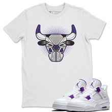 Load image into Gallery viewer, Bull Head White T-Shirt - Air Jordan 4 Court Purple - air-jordan-4-court-purple-sneaker-release-tees-aj4-bull-head-white-shirt