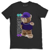 Load image into Gallery viewer, Bear Swaggers T-Shirt - Air Jordan 5 Purple Grape - air-jordan-5-alternative-purple-grape-sneaker-match-tees-bear-swaggers-black-t-shirt-2