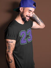 Load image into Gallery viewer, 23 T-Shirt - Air Jordan 5 Purple Grape - air-jordan-5-alternative-purple-grape-sneaker-match-tees-number-23-black-shirt-3