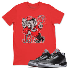 Load image into Gallery viewer, AJ3 Elephant Red T-Shirt - Air Jordan 3 Black Cement - black-cement-air-jordan-3-sneaker-release-tees-aj-3-elephant-tee-red