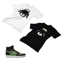 Load image into Gallery viewer, Jordan 1 Black Green Matching Custom Designed T shirt JD 1-70-11 - jd1-70-11