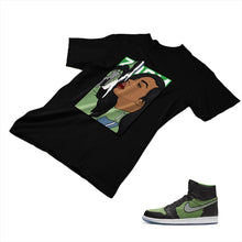 Load image into Gallery viewer, Jordan 1 Black Green Matching Custom Designed T shirt JD 1-70-20 - jd1-70-20b