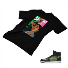 Load image into Gallery viewer, Jordan 1 Black Green Matching Custom Designed T shirt JD 1-70-21 - jd1-70-21b