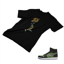 Load image into Gallery viewer, Jordan 1 Black Green Matching Custom Designed T shirt JD 1-70-23 - jd1-70-23b