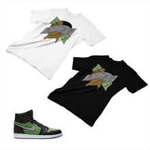 Load image into Gallery viewer, Jordan 1 Black Green Matching Custom Designed T shirt JD 1-70-5 - jd1-70-5