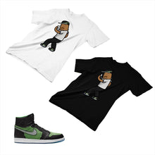 Load image into Gallery viewer, Jordan 1 Black Green Matching Custom Designed T shirt JD 1-70-6 - jd1-70-6