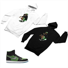 Load image into Gallery viewer, Jordan 1 Black Green Matching Custom Designed Hoodies JD 1-70-17 - jd1-70-H-17