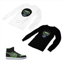 Load image into Gallery viewer, Jordan 1 Black Green Matching Custom Designed Long Sleeve T shirt JD 1-70-10 - jd1-70-L-10
