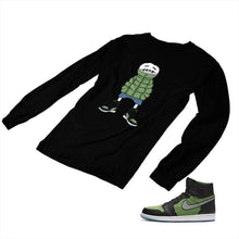 Load image into Gallery viewer, Jordan 1 Black Green Matching Custom Designed Long Sleeve T shirt JD 1-70-14 - jd1-70-L-14b