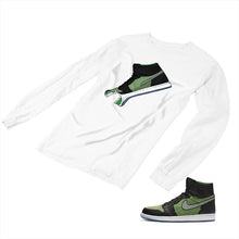 Load image into Gallery viewer, Jordan 1 Black Green Matching Custom Designed Long Sleeve T shirt JD 1-70-15 - jd1-70-L-15a
