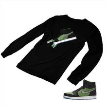 Load image into Gallery viewer, Jordan 1 Black Green Matching Custom Designed Long Sleeve T shirt JD 1-70-15 - jd1-70-L-15b