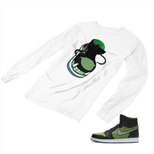 Load image into Gallery viewer, Jordan 1 Black Green Matching Custom Designed Long Sleeve T shirt JD 1-70-16 - jd1-70-L-16a