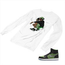 Load image into Gallery viewer, Jordan 1 Black Green Matching Custom Designed Long Sleeve T shirt JD 1-70-17 - jd1-70-L-17a