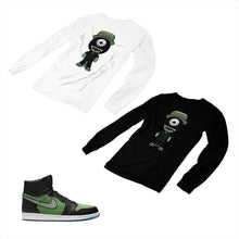 Load image into Gallery viewer, Jordan 1 Black Green Matching Custom Designed Long Sleeve T shirt JD 1-70-1 - jd1-70-L-1
