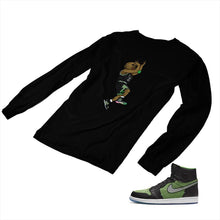 Load image into Gallery viewer, Jordan 1 Black Green Matching Custom Designed Long Sleeve T shirt JD 1-70-23 - jd1-70-L-23b
