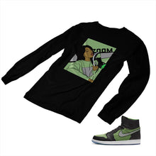 Load image into Gallery viewer, Jordan 1 Black Green Matching Custom Designed Long Sleeve T shirt JD 1-70-2 - jd1-70-L-2b
