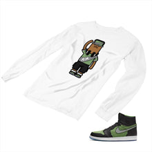 Load image into Gallery viewer, Jordan 1 Black Green Matching Custom Designed Long Sleeve T shirt JD 1-70-8 - jd1-70-L-8a