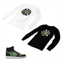 Load image into Gallery viewer, Jordan 1 Black Green Matching Custom Designed Long Sleeve T shirt JD 1-70-9 - jd1-70-L-9