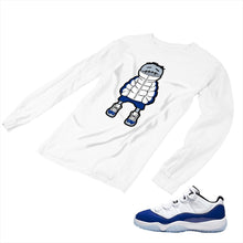 Load image into Gallery viewer, Jordan 11 Concord Matching Custom Long Sleeve T shirt JD 11-5-6-11 - jd11-5-6-L-11a