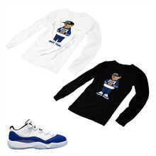 Load image into Gallery viewer, Jordan 11 Concord Matching Custom Long Sleeve T shirt JD 11-5-6-19 - jd11-5-6-L-19