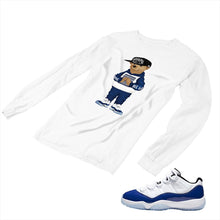 Load image into Gallery viewer, Jordan 11 Concord Matching Custom Long Sleeve T shirt JD 11-5-6-19 - jd11-5-6-L-19a