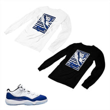 Load image into Gallery viewer, Jordan 11 Concord Matching Custom Long Sleeve T shirt JD 11-5-6-21 - jd11-5-6-L-21