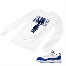 Load image into Gallery viewer, Jordan 11 Concord Matching Custom Long Sleeve T shirt JD 11-5-6-22 - jd11-5-6-L-22a