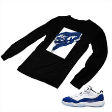 Load image into Gallery viewer, Jordan 11 Concord Matching Custom Long Sleeve T shirt JD 11-5-6-23 - jd11-5-6-L-23b