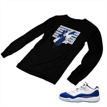 Load image into Gallery viewer, Jordan 11 Concord Matching Custom Long Sleeve T shirt JD 11-5-6-24 - jd11-5-6-L-24b