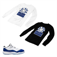 Load image into Gallery viewer, Jordan 11 Concord Matching Custom Long Sleeve T shirt JD 11-5-6-26 - jd11-5-6-L-26